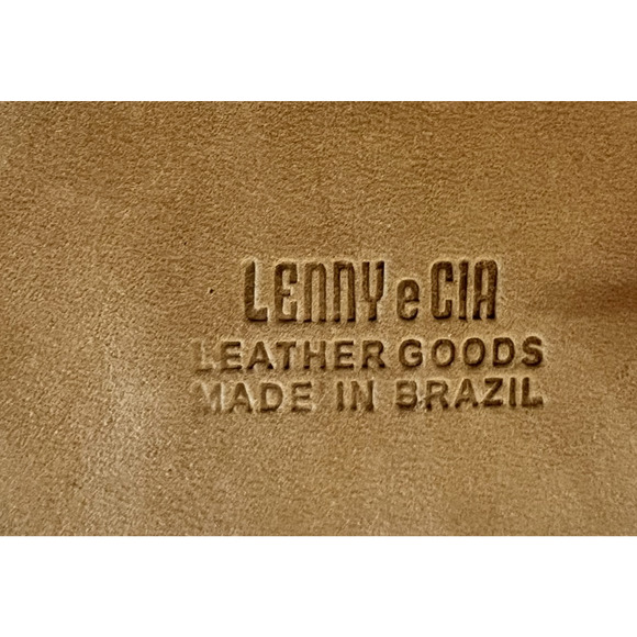 STUNNING! Lenny E CIA Leather Goods M/I Brazil Wide Croc Skin Style Brown Belt main image 7